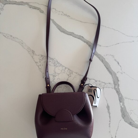 NWT LIMITED EDITION Polene Numero Un Nano Textured Burgundy - Picture 7 of 9